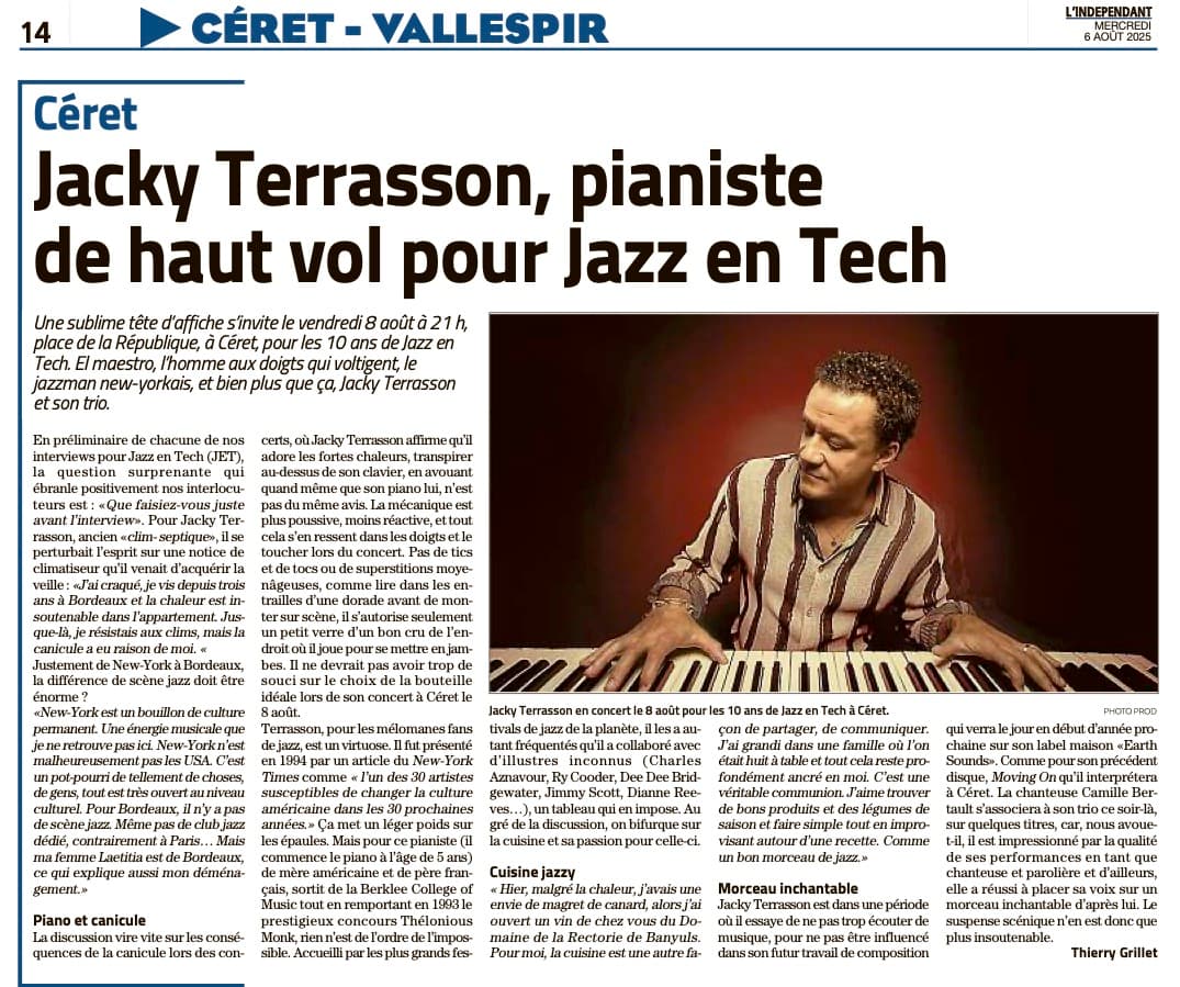 Jacky Terrasson, pianiste de haut vol pour Jazz en Tech