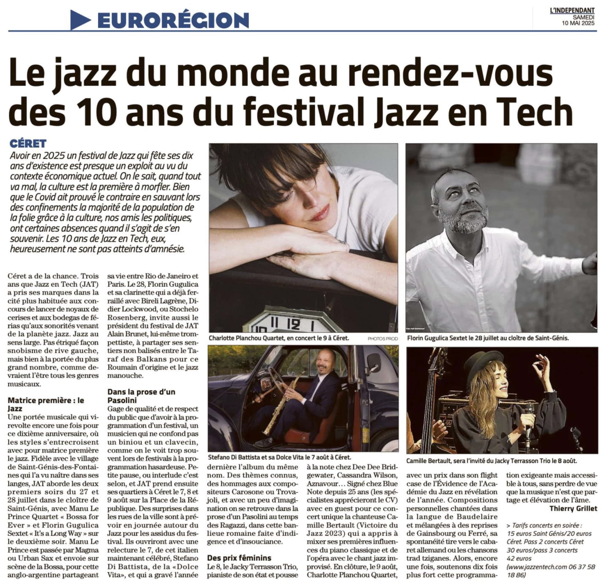 Le jazz du monde au rendez-vous des 10 ans du festival Jazz en Tech